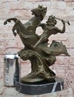 Bronze Poseidon Sculpture     Greek Sea God On Hippocampus Figurine