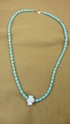 Cr509-9 Fairy Stone Christian Cross Lucky Crystal 20  Turquoise Beaded Necklace