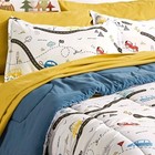 Boy s Twin Size Complete Bed In A Bag Set - 5 Pieces  Cars road