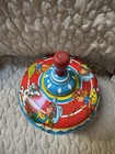 Vintage Ohio Art Tin Litho Spinning Top Cowboy Western Toy Usa