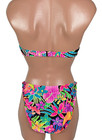 Vtg Electric Beach Jantzen 2pc Bikini Swimsuit Underwire 80s 90s Neon Floral 14