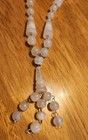 Vintage Stone Carved Beaded Necklace With Dangled Bead End 19 