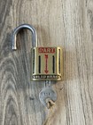 Vintage Old Solid Brass Dart Padlock Lock With Key