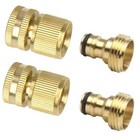 2 Pairs 3 4  Garden Hose Quick Connector Water Solid Brass Female Male Connect