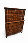 Vintage French Provincial Tallboy Dresser Drawer Brown Wood Highboy Chest Home