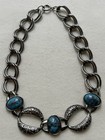 Mixed Lot Of 3 Vintage Faux Turquoise Statement Necklace   Two Pairs Earrings 