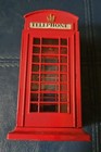 Vintage Metal Bank Telephone Booth   red Uk England-die Cast