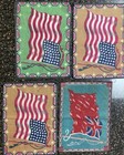 Tobacco Felt World Flags Lot   4 Cigar Cigarette Vintage Antique Premium Item