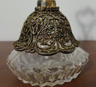 Vintage Matson Ormolu Filigree 22k Gilt Gold Perfume Bottle W dauber-stopper