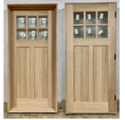 Custom Solid Oak Craftsman Front Entry Door 6 Lite Glass Rustic Wood Door