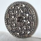 Bb Elegant Antique Painted Pierced Brass Button  Large