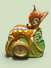 Vintage Disney Porcelain Bambi Clock Works West Germany Marked C 1950   s Rare