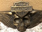Suzuki Motor Cycles Belt Buckle Skull Wings Mbci  Made In Usa