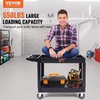 Vevor Utility Service Cart 2 Shelf 550lbs 360   Swivel Wheels  2 With Brakes 