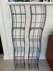 2x Two Vintage 53  Wavy Metal Cd Dvd Tower 6 Tier Folding Flat Media Racks Y2k