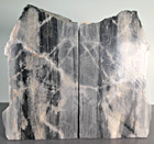 Vintage Polished Gray And White Granite Stone Cut Bookends - Large Mid-century