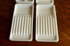 4pc Lot Vintage American Cabinet Co    Milk Glass Dental Tool Storage Trays