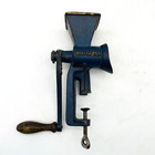 Vintage Maco 3 1 Cast Iron Hand Crank Blue Seed Herb Nut Grinder Tabletop