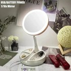 1x 10x Led Magnifying Lighted Vanity Mirror Foldable Desk Makeup Flexible