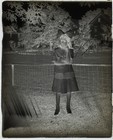 Glass Plate Photo Negative   A Young Girl s Pensive Pose - A Backyard Portrait