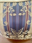 Croscill Traditions Pillow Gold  Blue Floral Striped Square Accent Jacquard 18   
