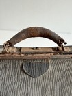 Vintage antique Doctors Bag Walrus Or Cowhide Genuine Leather Early Medical Tote