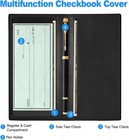 Premium Leather Checkbook Cover For Men And Women Checkbook Holder Wallet Rfid B