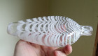 1850s Free Blown Nailsea Teardrop Whiskey Flask White Marbrie Loops Pontiled