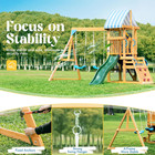 Swing Sets For Backyard  Wooden Swing Set  All-in-one Kids Outdoor Play Equipmen
