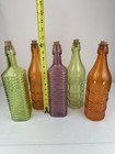 5 Set Colorful Glass Wine Bottles For Decor Or Bottle Tree Holder Garden Stake