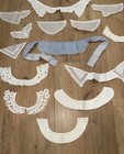 Antique Vintage Lot Of 18 Collars Lace Fabric Embroidered 