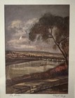 Cincinnati Artist Floyd Berg Signed   Framed Offset Lithograph  the River 