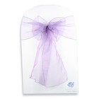 20 Pcs Organza Chair Cover Bow Sash 108 x8  - Purple - Wedding Party Banquet Xo