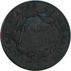 1828 Classic Head Half Cent Counterstamped C T In Serrated Rectangle Brunk T-16