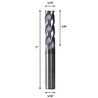 5 Pcs 3 16  X 5 8  X 2  4 Flute Solid Carbide End Mill Long - Altin Coated