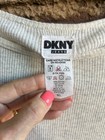 Dkny Vintage 90s Oatmeal Gray Ribbed Shirt Sleeve T Shirt Size M l