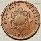 Peru 2 Centavos 1945 Copper Or Bronze Km 212 2 Dos Centavos 3c Old Coin Wwii Era