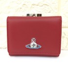 Vivienne Westwood Leather Tri-fold Wallet With Clasp Pocket Red Good Condition
