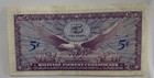 1964 5c Five Cents Mpc Series Of 641 Us Military Payment Certificate