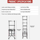 8 6 Ft 330lbs Aluminum Telescopic Herringbone Ladder Multi-purpose Non-slip New