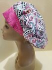 Paisley Bloom Women s Bouffant Surgical Scrub Hat cap Handmade