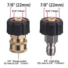 Pressure Washer Couplers M22 14mm To 3 8 Quick Connect For Hose