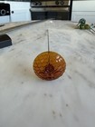 Antique Hat Pin Amber Glass Bee On Honeycomb 10    Hat Pin