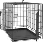 30 36 42 Inches Double Door Dog Crate Folding Metal Wire Dog Kennel Cage With   