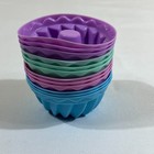 12pc Silicone Mini Fluted Cake Molds Bundt Style Pastel Baking Cups Jelly Molds