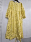 Who What Wear Women s Bell Long Sleeve Dress - Size Xxl Yellow Citrus Leopard