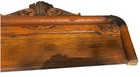 Atq Carved Wood Pediment Salvage Mantel Buffet Top Solid Oak 37    Long Header