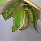 Vtg Tulip Lotus Flower Blossom 2tier Hanging Ceiling Light Swag Lucite Slag-look