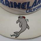 Rare Vintage Marineland Of The Pacific Park Souvenir Adjustable White Visor Hat 