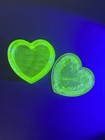 Vintage Uranium Heart Jewel Box Degenhart Style Art Glass